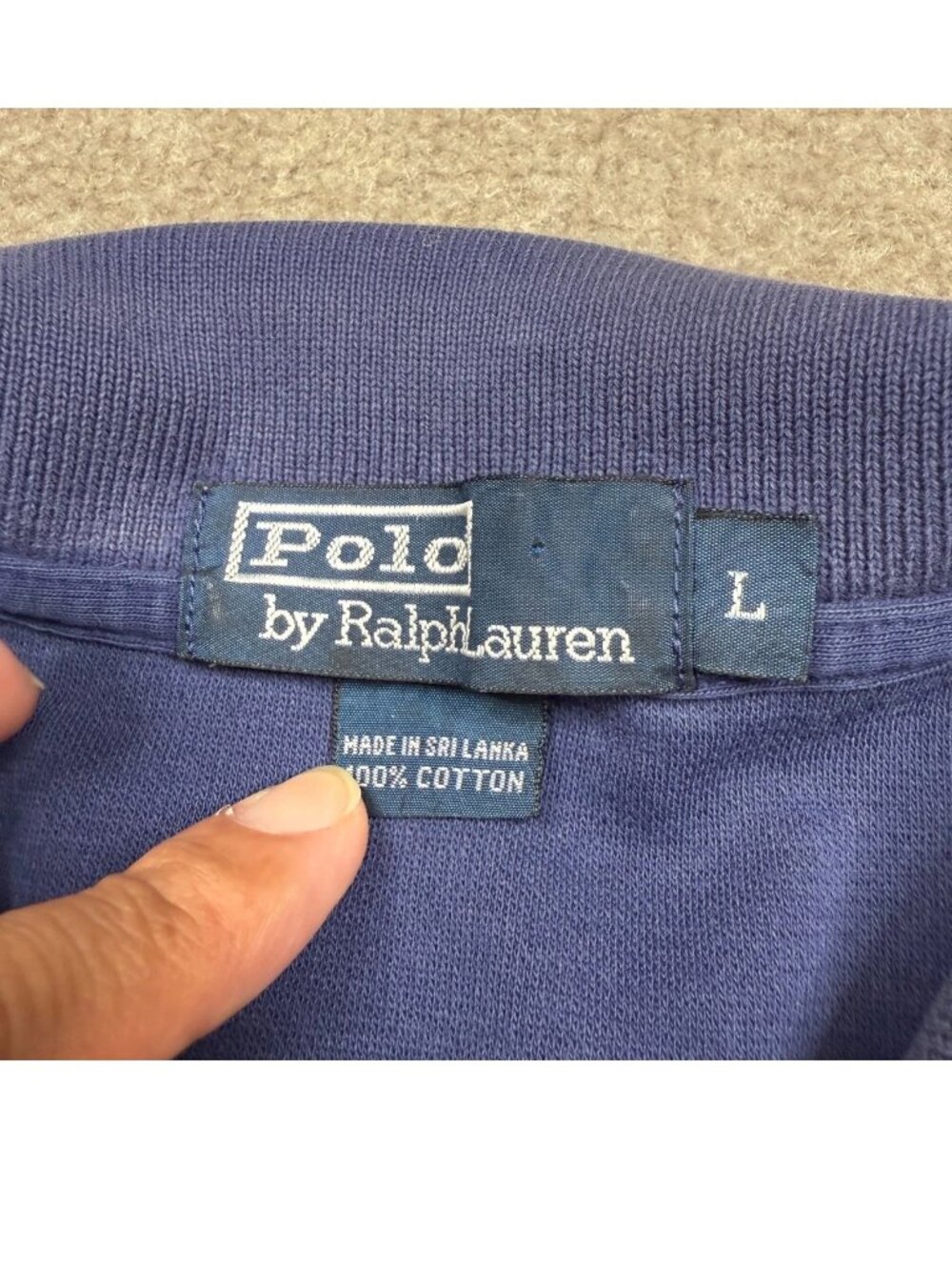 Ralph Lauren Polo Shirt Mens Size L Blue Short Sleeve Vintage Preppy Golf Rugby - Picture 3 of 5